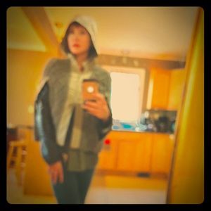 Max Mara sweater poncho with detachable hood